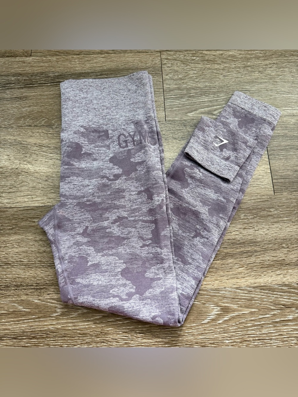 Gymshark Purple Camo Scrunch Leggings